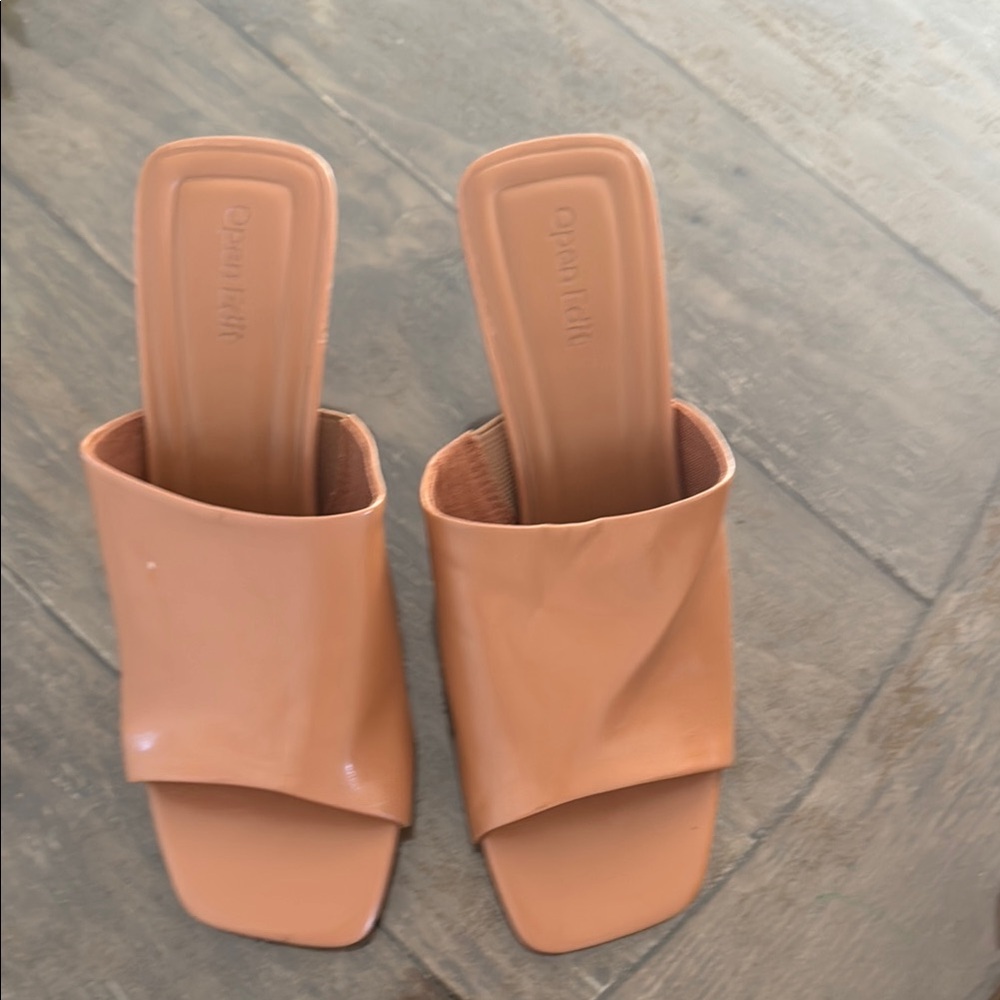 Tan Leather Mules with Minimalist Design
